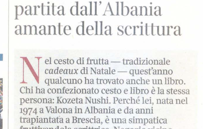 Kozeta, fruttivendola partita dall’Albania amante della scrittura