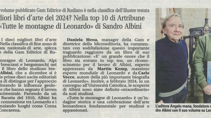 I dieci migliori libri d’arte del 2024? Nella top 10 di Artribune c’è anche «Tutte le montagne di Leonardo» di Sandro Albini